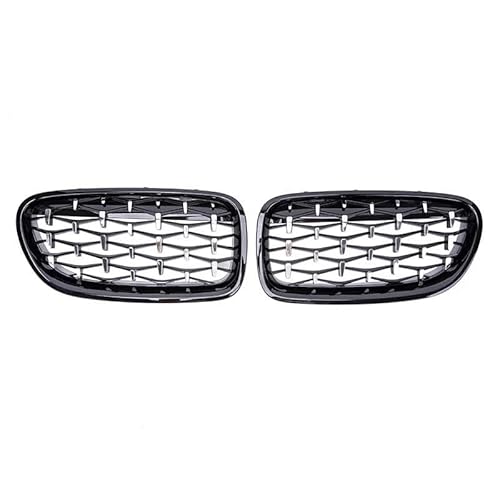 BEPHON Kohlefaser-Auto-Frontgrill Für 5er F10 F11 F18 520 523 525 530i M5 2010-2017 Auto Fr&on&t Nieren Stoßstange Grill Gitter Racing Grille(Black and Silver) von BEPHON