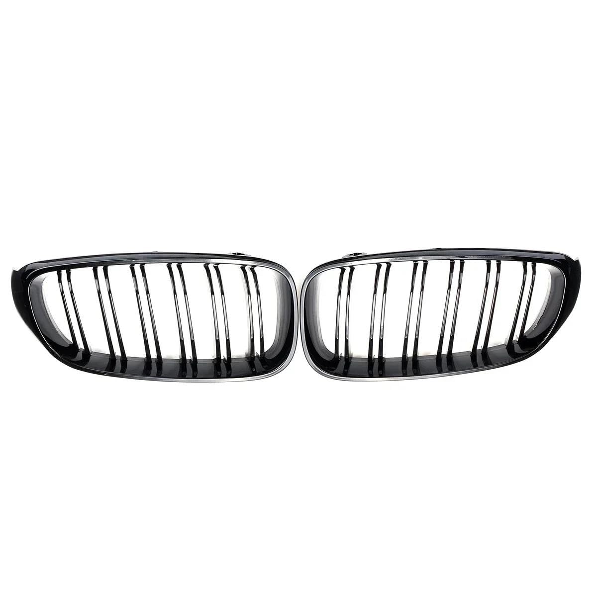 BEPHON Kohlefaser-Auto-Frontgrill Für F34 335i GT 328i GTxDrive 2014 2015-2017 Double Line Racing Grills Glänzend Schwarz Fr&on&t Nierengrill Gitter Haubengrill von BEPHON