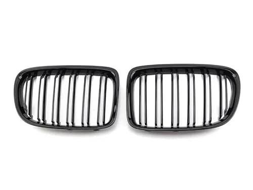 BEPHON Kohlefaser-Auto-Frontgrill Für X1 E84 sDrive18i xDrive20i xDrive25i SUV 2009-2016 Auto-Tuning-Zubehör Auto Fr&on&t Nierengrills Grille Glanz Schwarz(Black Dual Slat) von BEPHON