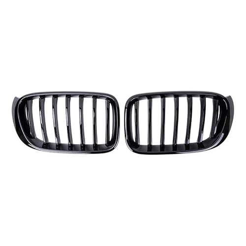 BEPHON Kohlefaser-Auto-Frontgrill Für X3 X4 F25 F26 2014-2017 Auto Frontstoßstangengrill Nieren-Renngrill Glänzend Schwarz Einzeilige Lamellengitter Zubehör von BEPHON