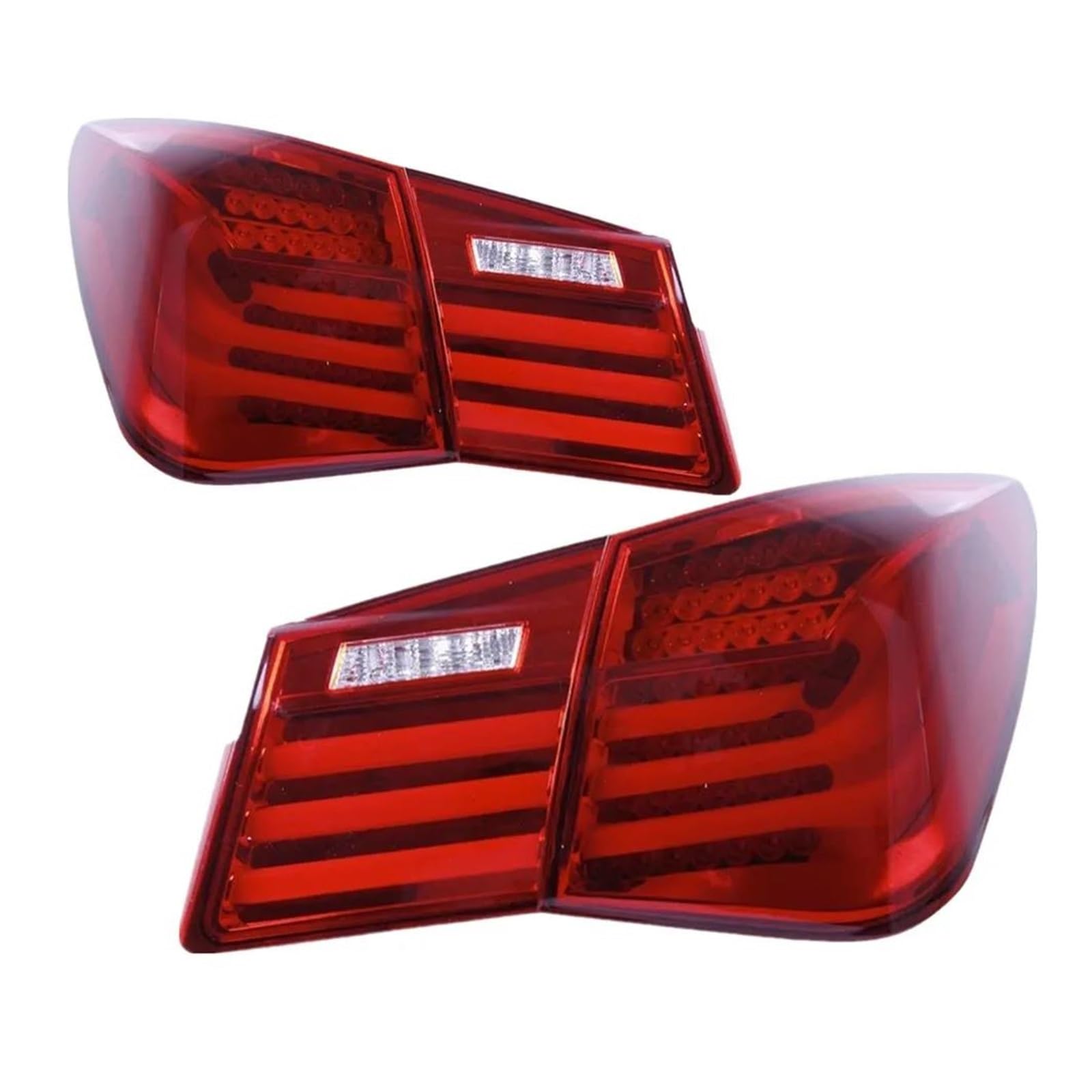 BEPHON Rückleuchten Set für Anhänger für Cruze 2009 – 2014, modifiziertes Bremslicht-Zubehör, LED-Rückleuchten für Auto, Rückleuchten-Set (Farbe: Rot Full Set) von BEPHON