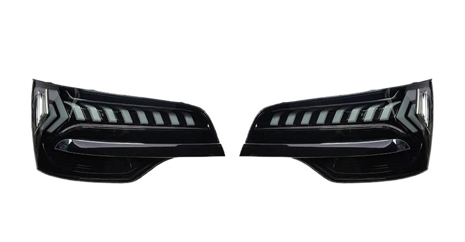 BEPHON Rückleuchten für Anhänger für Audi Q7 SQ7 2006 – 2015, verbessertes Design, dynamisches Signal, Zubehör, Autoscheinwerfer-Set LED-Rücklicht (Farbe: 06-09 Schwarzweiß) von BEPHON