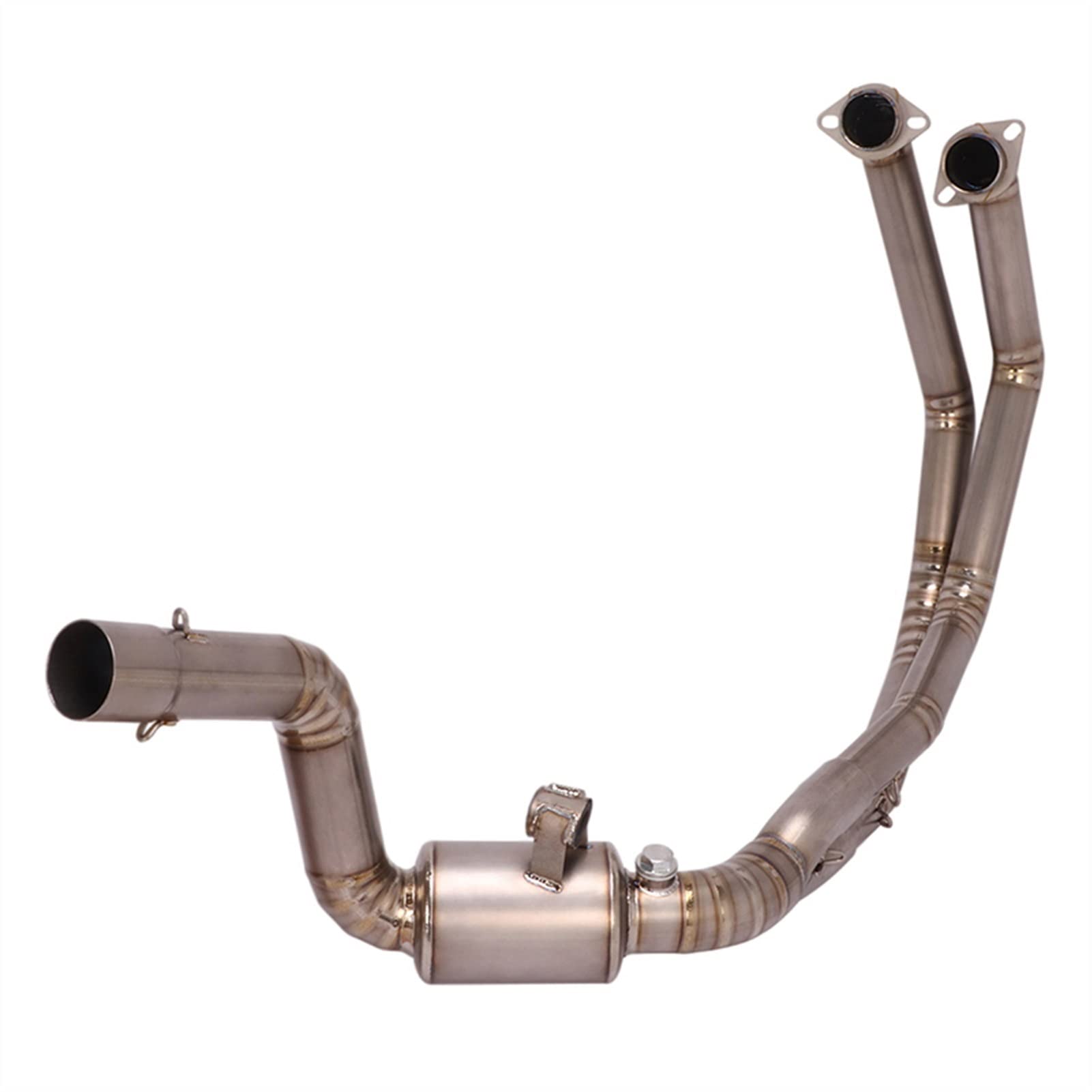 BEPHON Universal Short-Pattern Slip-on Tube Link für BM&W F650GS F700GS F800GS für Ad&ve&nt&ur&e Motorrad Titanium Aliloy FR&on&t Middle Link Pipe Exhaust Header Tube Slip On von BEPHON