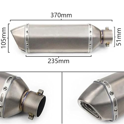 BEPHON Universal Short-Pattern Slip-on Tube Link für CBR125 CBR125R CB125R Motorrad Auspuff Modifiziertes Komplettsystem Verbindungssystem Schlauch aus Kohlefaser Schalldämpfer DB Killer (Typ G) von BEPHON