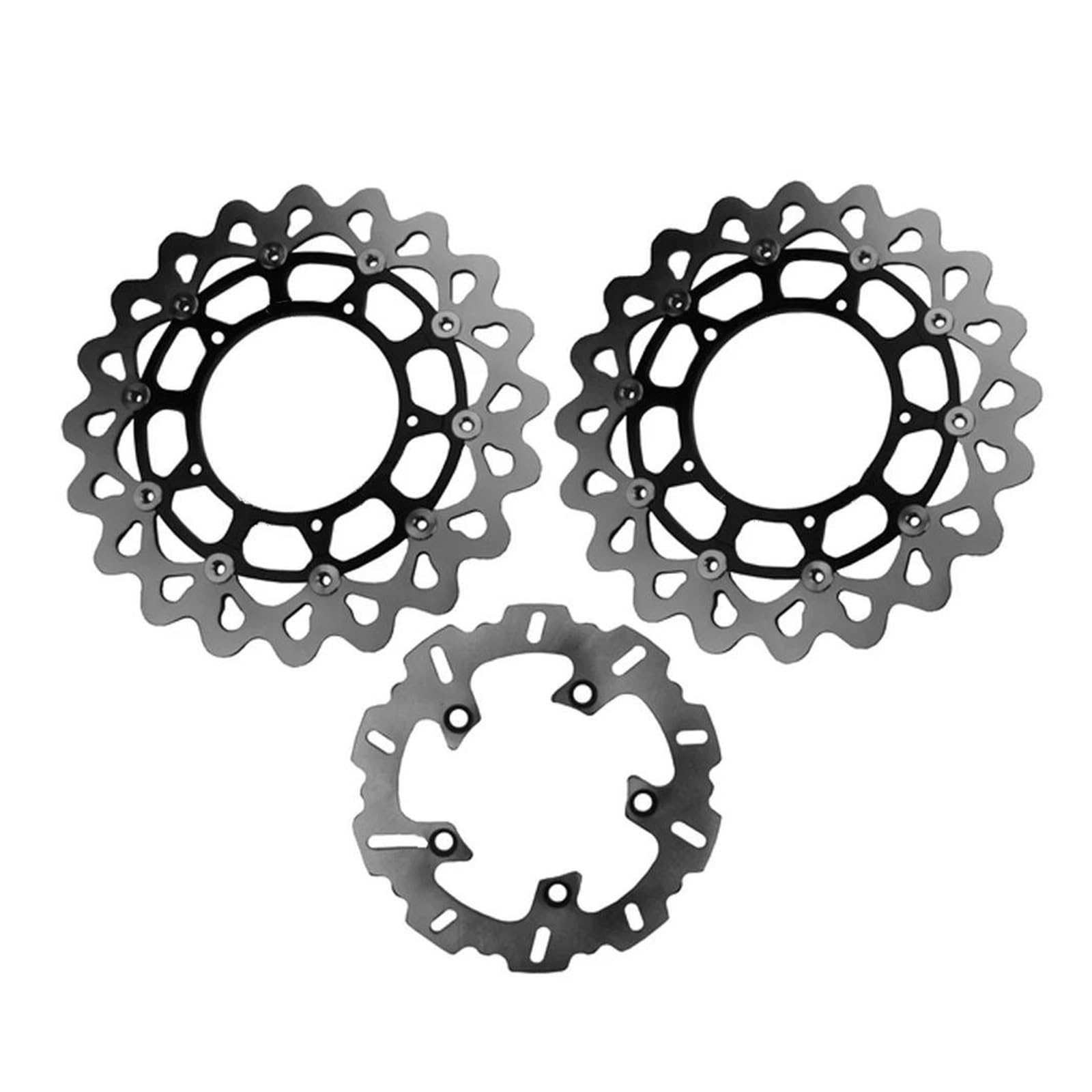 Bremsscheibe Rotor Bremsscheibe für YZF R1 2004 2005 2006 Motorradbremsrotoren Set vorne und hinten schwimmende Scheiben schwarz 3 Stück/Set von BEPHON