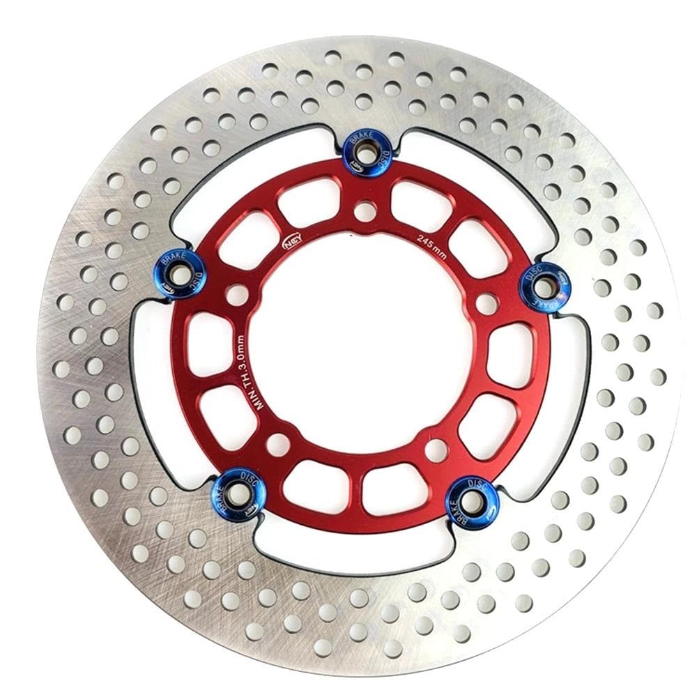 Bremsscheibe hinten Rotor für YZ125 YZ250F YZ250FX YZ450F WR250F WR450F 02-18 Bremsscheibe vorne und hinten für Motorrad (245 mm, 5 Löcher, rot) von BEPHON