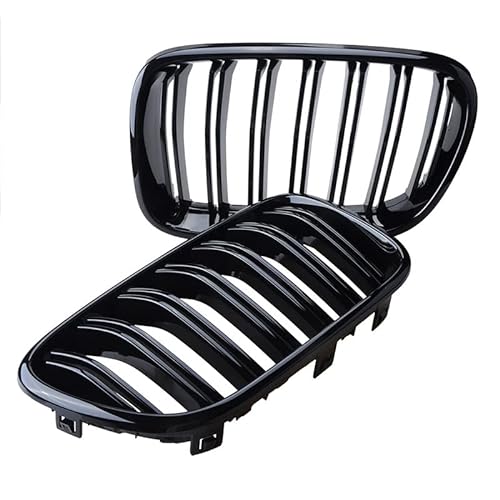 Chrom Black Grill Cover Facelift für X3 F25 2010 2011 2012 2013 2014 Autozubehör Ersatzteil Kühlergrill Frontgrill Schwarz Racing Lufteinlassgitter Passform (Glossy Black Dual) von BEPHON