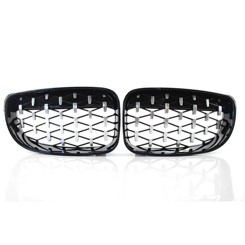 BEPHON Kohlefaser-Auto-Frontgrill Für 1er-Serie E81 E82 E87 E88 2007–2013, Renngrills, verchromt und vordere Nieren-Sternenhimmel-Meteor-Grills(Chrome and black-2007-2013) von BEPHON