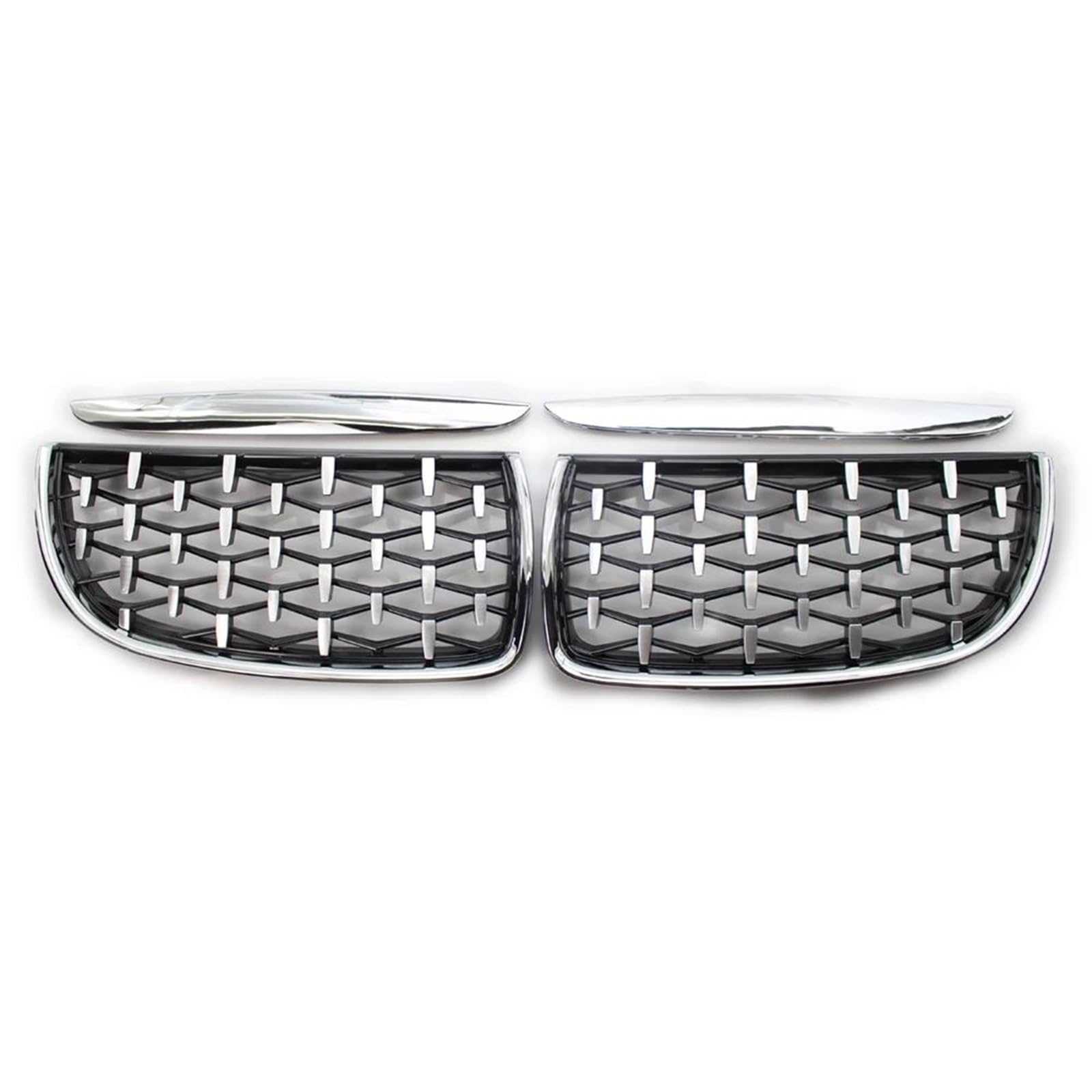 BEPHON Kohlefaser-Auto-Frontgrill Für 3er E90 E91 2005–2008 Meteor Middle Mesh Sternenhimmel Nierengitter Zubehör Tragbares Auto verchromt(Slive-2005-2008) von BEPHON