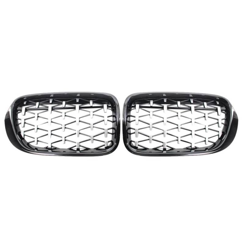 BEPHON Kohlefaser-Auto-Frontgrill Für X3 F25 X4 F26 2014–2018 Auto-Renngrills, Chrom + Schwarz, Sternenhimmel-Stil, Auto-Front-Nierengitter von BEPHON