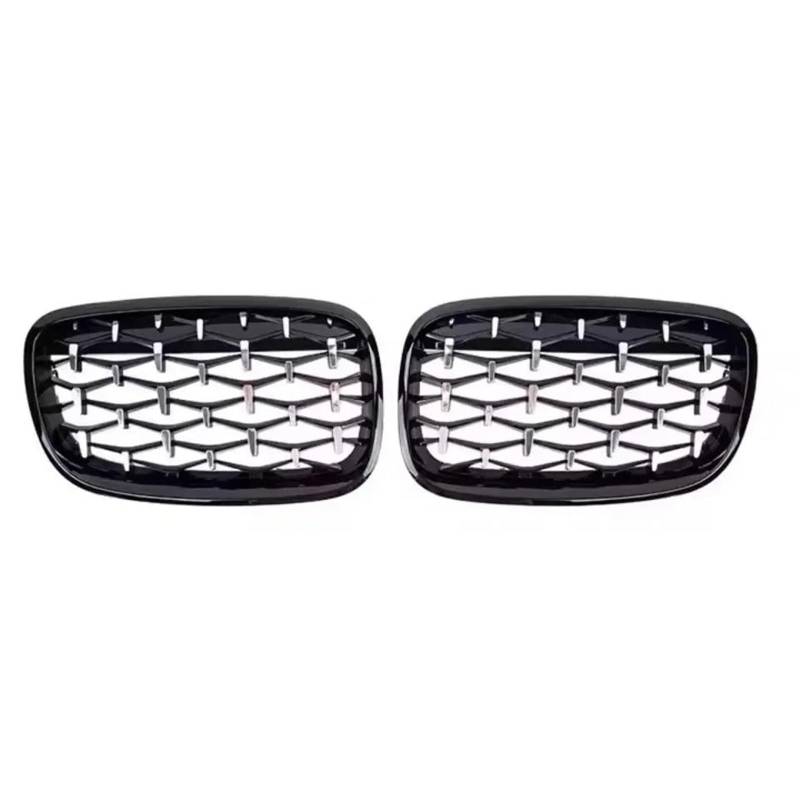 BEPHON Kohlefaser-Auto-Frontgrill Für X5 E70 X6 E71 2007–2014 Starry Sky Style Racing Grill-Zubehör, verchromte vordere obere Gitter(Chrome Black-2007-2014) von BEPHON