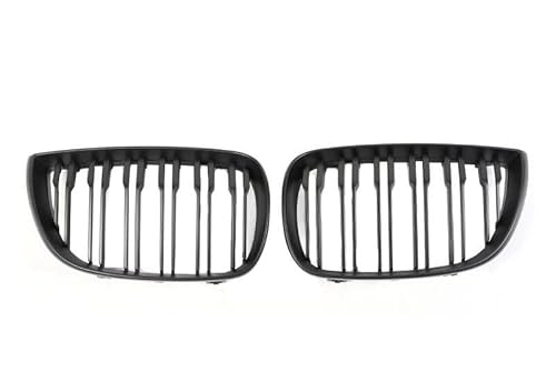 Kohlefaser-Auto-Frontgrill Für 1er E81 E87 2004-2006 Zubehör Fr&on&t Upper Bumper Nierengrill Gloss Black Intake Lower Grills Kühler(Dual Matte Black) von BEPHON