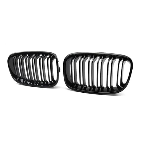 Kohlefaser-Auto-Frontgrill Für 1er-Reihe F20 F21 2011-2014 Ersatz-Doppellamellengitter in Glanzschwarz Auto-Frontstoßstangen-Nierengitter Renngitter(Gloss Black) von BEPHON