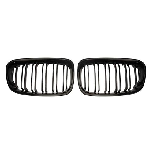 Kohlefaser-Auto-Frontgrill Für 1er-Reihe F20 F21 2011-2014 Ersatz-Doppellamellengitter in Glanzschwarz Auto-Frontstoßstangen-Nierengitter Renngitter(Matte Black) von BEPHON