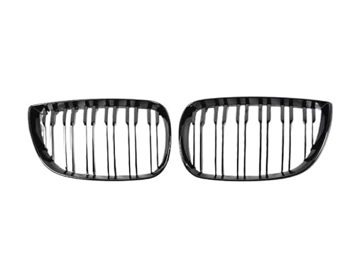 Kohlefaser-Auto-Frontgrill Für 1er-Serie E81 E87 2004–2006 Ersatz-Einlassgitter, untere Grills, vorderer oberer Stoßfänger, Nierengrill, schwarz glänzend, Kühler(Dual Gloss Black) von BEPHON