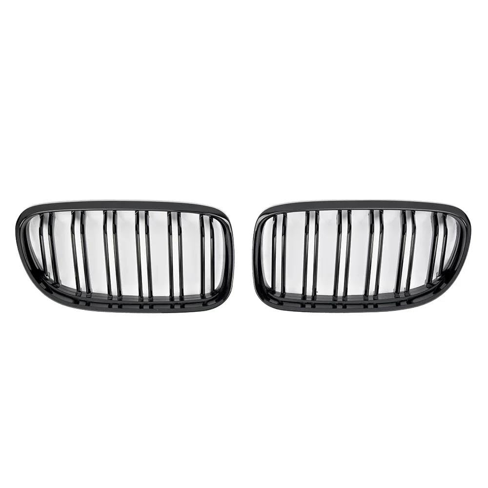 Kohlefaser-Auto-Frontgrill Für 3er E90 E91 2009 2010 2011 2012 Auto-Styling-Look Auto-Kühlergrill Grill Frontniere glänzend 2-zeilige Doppellamelle(Glossy Black) von BEPHON