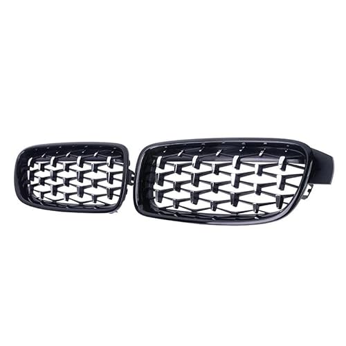 Kohlefaser-Auto-Frontgrill Für 3er F30 F31 F35 325xi 320i 325i 325i 328i 330i 2013-2018 Auto Chrom Fr&on&t Nierengrill Renngrill(Silver and Black) von BEPHON