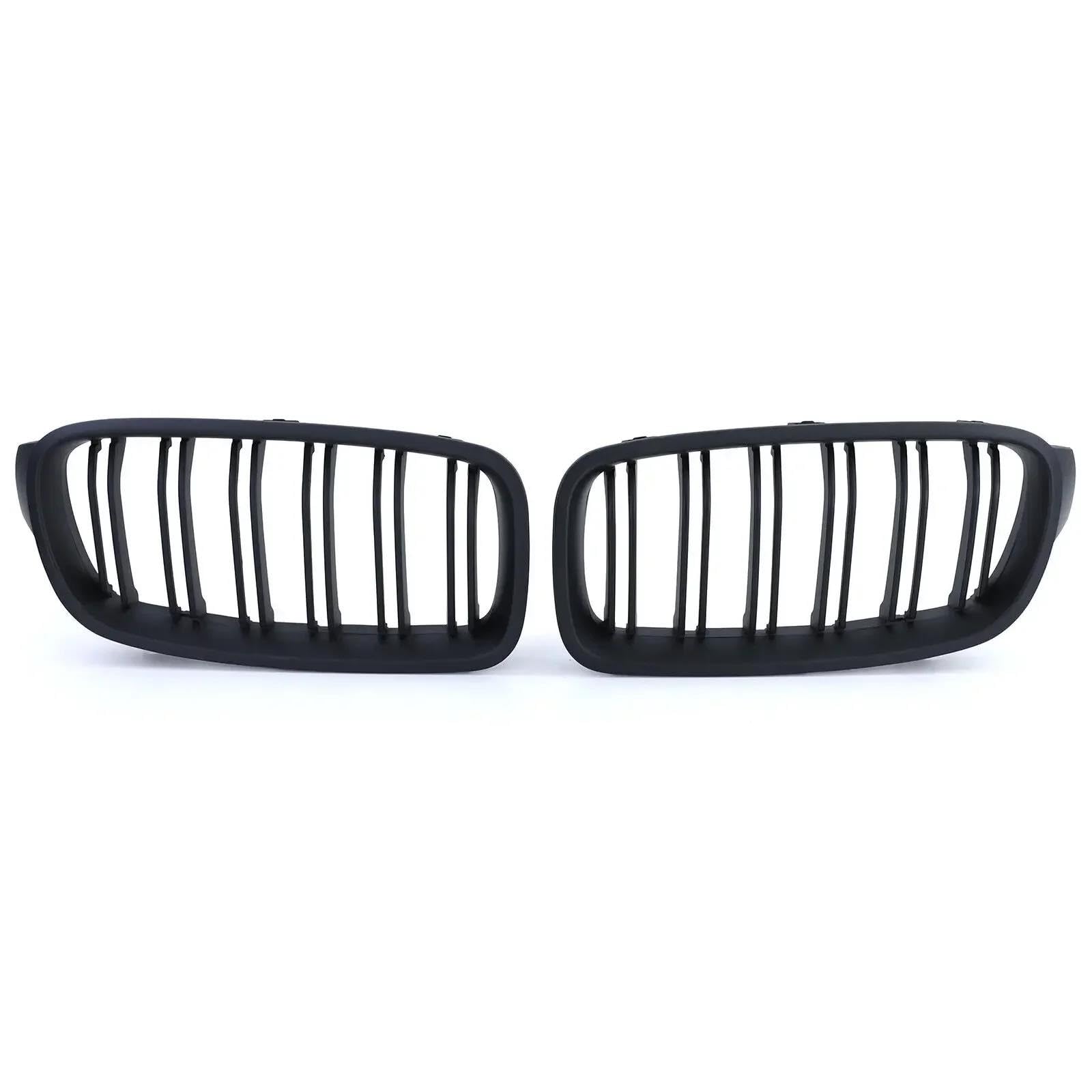 Kohlefaser-Auto-Frontgrill Für 3er F30 F35 2012-2018 Auto Kühlergrill Racing Fr&on&t Sport Grill Glanz Schwarz Doppel Lamellen Nieren Kühlergrill(Matte Black) von BEPHON