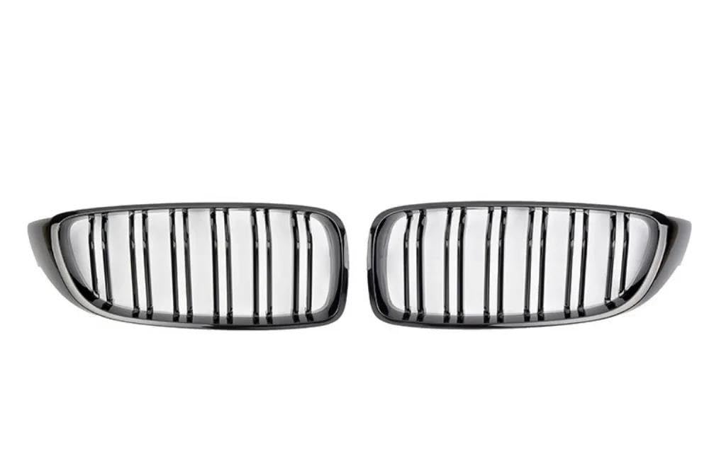 Kohlefaser-Auto-Frontgrill Für 4er-Serie F32 F33 F36 F80 F82 2013-2020 glänzend schwarzer Front-Nierengrill, Lamellen-Cabriolet, Coupé 425i 430i 440i 435i(Glossy Black 2 Line) von BEPHON