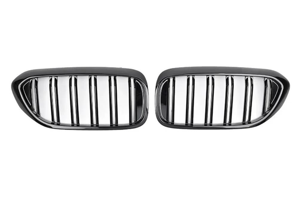 Kohlefaser-Auto-Frontgrill Für 5er-Serie 2018–2020 G30 G31 520i 530i 540i Frontstoßstangengrill ABS 2-Lamellen glänzend schwarzer Frontnierengrill(Glossy Black 1 Line) von BEPHON