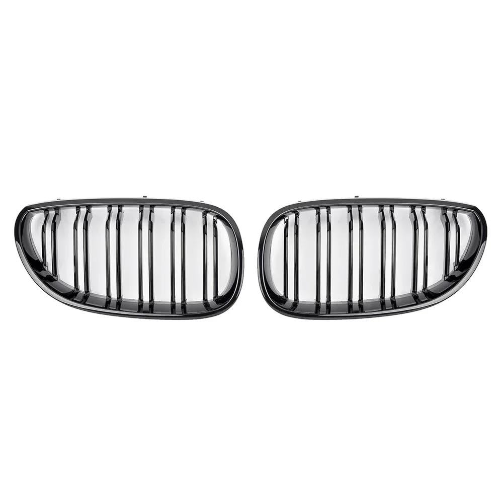 Kohlefaser-Auto-Frontgrill Für E60 E61 5 Serie 2003-2009 Auto Auto Fr&on&t Stoßstange Grille Nieren Racing Grill Gitter(Glossy Black) von BEPHON