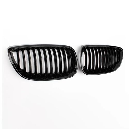 Kohlefaser-Auto-Frontgrill Für E92 E93 M3 3er-Serie 2006–2009, 2 Türen, 316i 320d 320i 323i 325d 325i 330i, Auto-Kühlergrill, schwarz glänzend, Grill(Gloss Black) von BEPHON