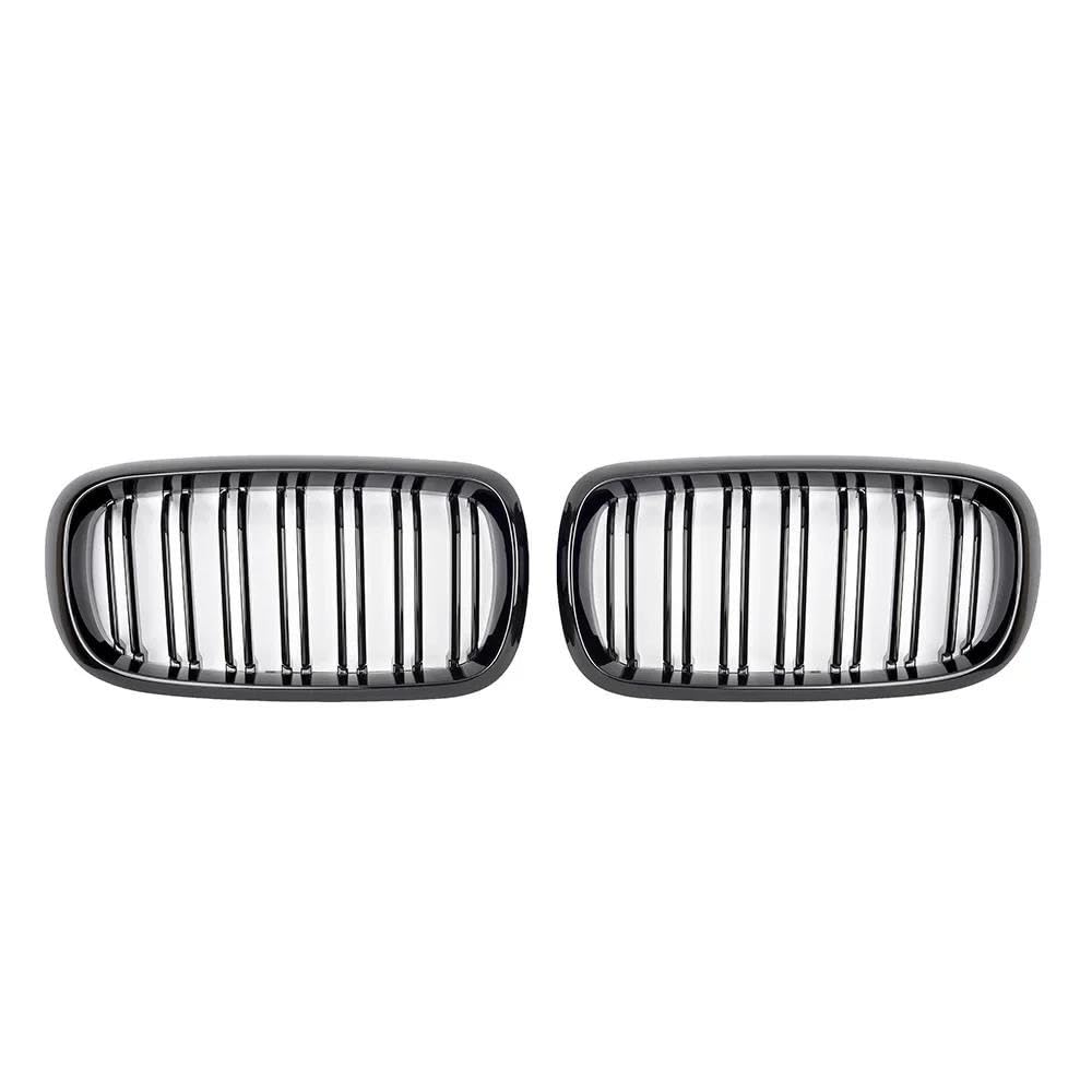 Kohlefaser-Auto-Frontgrill Für F15 F16 X5 X6 2014 2015 2016 2017 Renngrills Auto Doppellamellen Frontniere Renngrill Ersatz(Glossy Black) von BEPHON