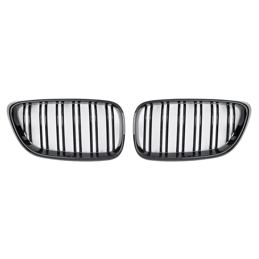 Kohlefaser-Auto-Frontgrill Für F22 F23 M2 2014 2015-2018 225i 218i 220i Dual Lamellen Fr&on&t Haube Nieren Gitter Grill(Glossy Black) von BEPHON