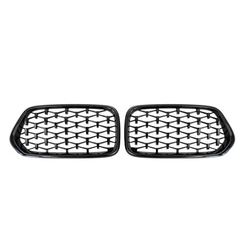 Kohlefaser-Auto-Frontgrill Für X2 F39 2018-2022 Glanz Schwarz Gitter Grills Trim Zubehör Auto Vorderen Stoßfänger Nieren Kühlergrill Racing Grill(Gloss Black) von BEPHON