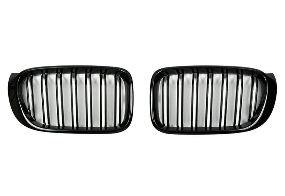 Kohlefaser-Auto-Frontgrill Für X3 X4 F25 F26 2014-2017 Kühlergrill Racing Grills Glänzend Schwarz Fr&on&t Stoßstange Nieren Kühlergrill Grill Haube Mesh Doppel Li(Glossy Black 2 Line) von BEPHON