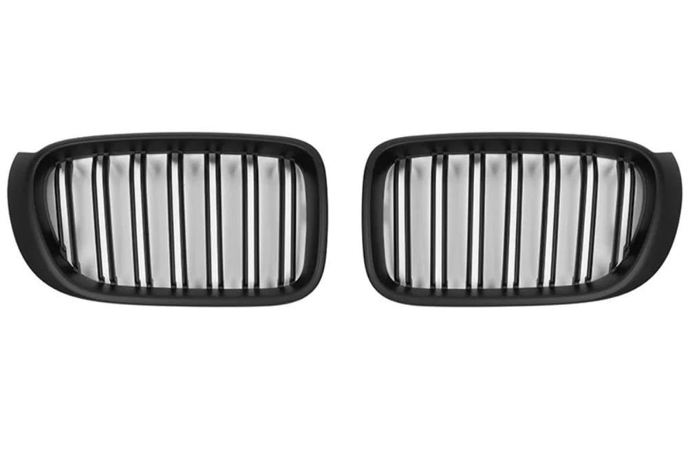 Kohlefaser-Auto-Frontgrill Für X3 X4 F25 F26 2014-2017 Kühlergrill Racing Grills Glänzend Schwarz Fr&on&t Stoßstange Nieren Kühlergrill Grill Haube Mesh Doppel Li(Matte Black 2 Line) von BEPHON