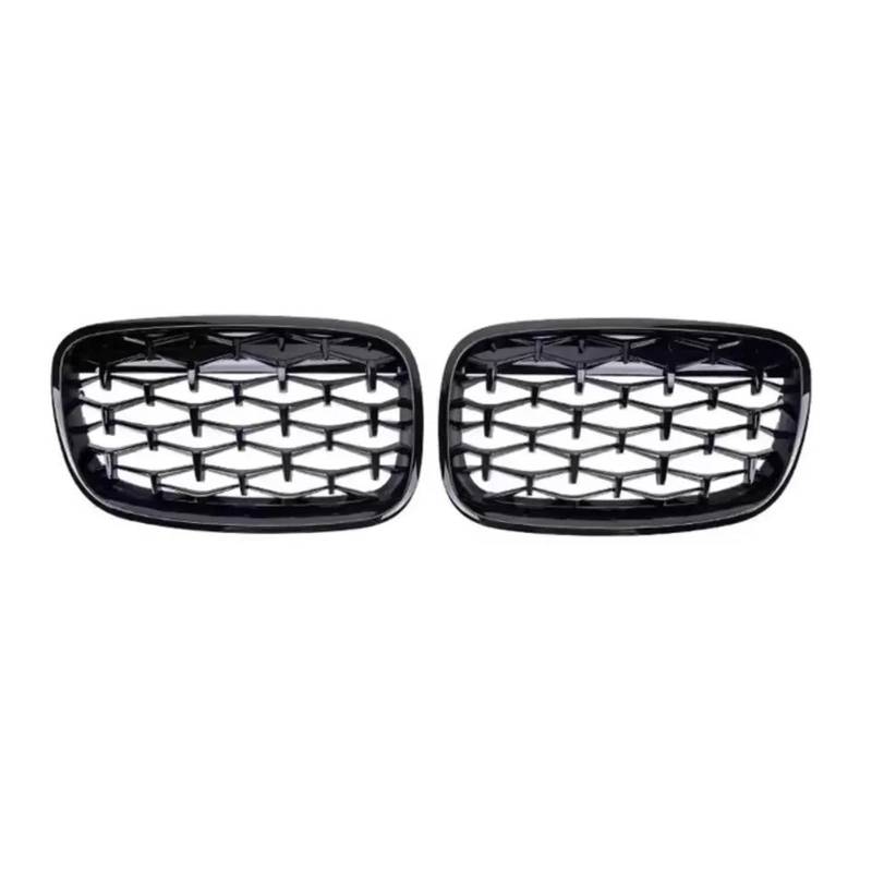 BEPHON Kohlefaser-Auto-Frontgrill Für X5 E70 X6 E71 2007–2014 Racing-Grill-Zubehör, verchromte vordere obere Gitter im Starry-Sky-Stil(Glossy Black-2007-2014) von BEPHON