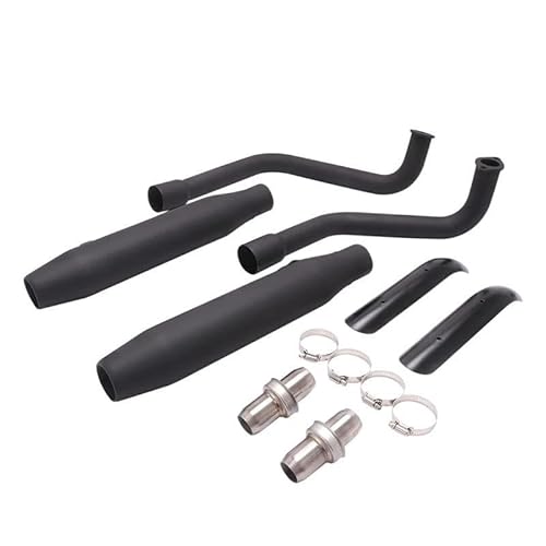 Motocicli Mid-Pipe Zwischenstecker Verbandanschluss BD300-15 Auspuffrohr Motorrad Hälfte Verbindungsschlauch Slip On 2 Abnehmbare Schalldämpfer DB-Killer Hitzeschutz Tuch Verbrühungsschutz (C von BEPHON