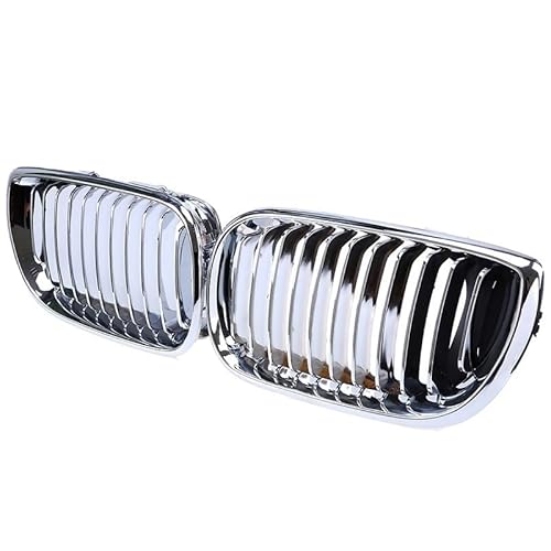 Nieren-Kühlergrill für B&MW 3er-Serie E46 Limousine Touring 318d/318i/320d 2001–2005 Facelift, 2 Stück, Auto-Front-Renn-Kühlergrill, Chrom-Silber-Grills von BEPHON