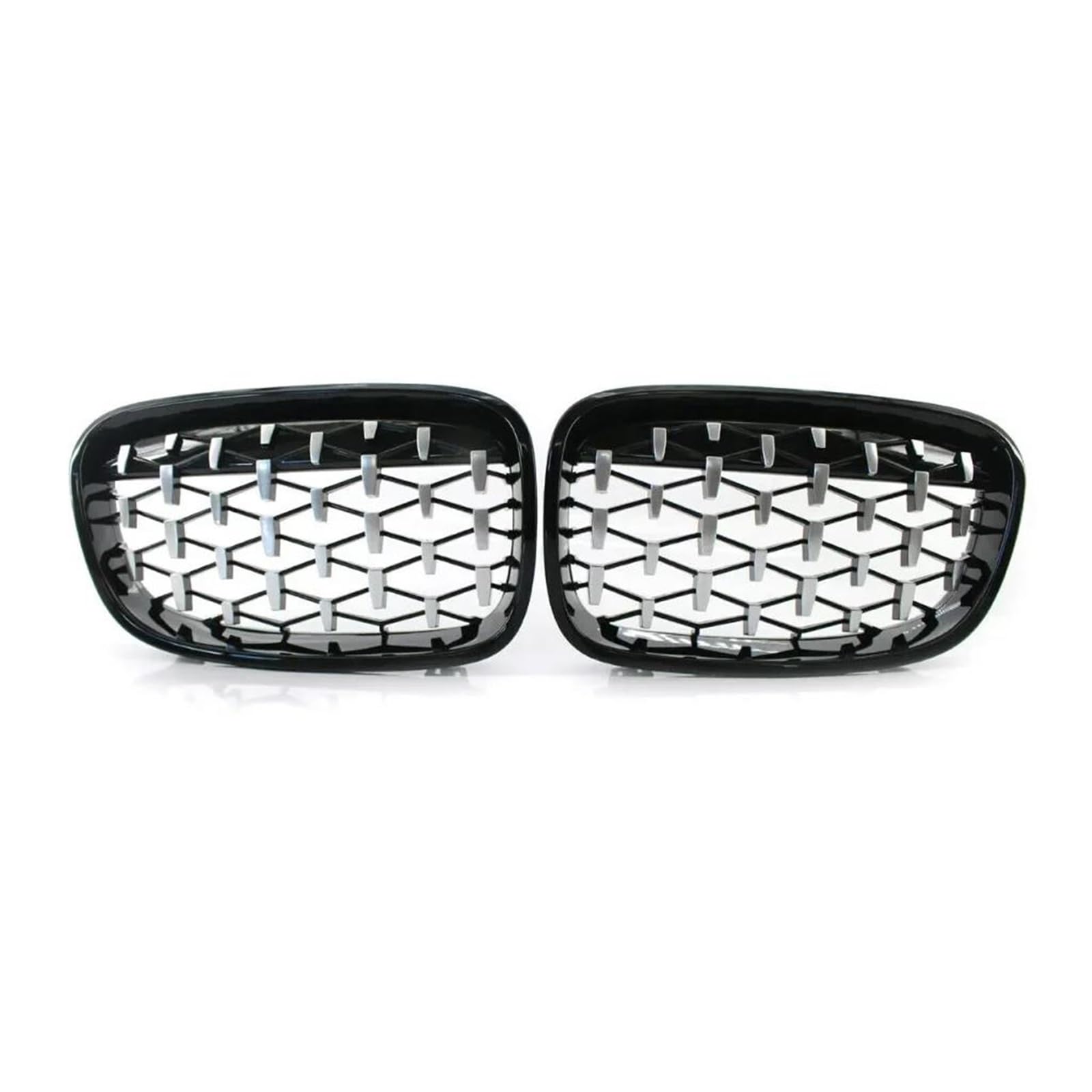 BEPHON Kohlefaser-Auto-Frontgrill Für 1er F20 F21 2012–2014 Racing Sport Chrome Silver Starry Sky Style Frontnierengitter(Chrome Black-2012-2014) von BEPHON