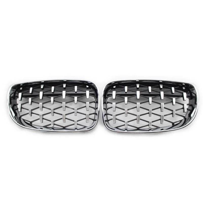 BEPHON Kohlefaser-Auto-Frontgrill Für E81 E87 E82 E88 128I 130I 135I 2007-2011 Starry Sky Style Gitter Grill Fr&on&t Nierengitter(Chrome Silver-2007-2011) von BEPHON