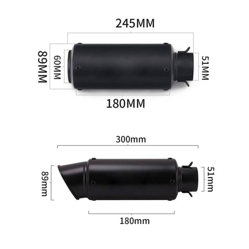 Universal Kurzes Muster Slip-On Rohr Link für KA&WA&SA&KI für NI&NJ&A ZX-4R ZX-4RR ZX4R ZX4RR 2023 Motorrad Schalldämpfer Auspuff 51 mm Mi-Linkrohr Verdickung Rohr DB Killer (Typ D) von BEPHON