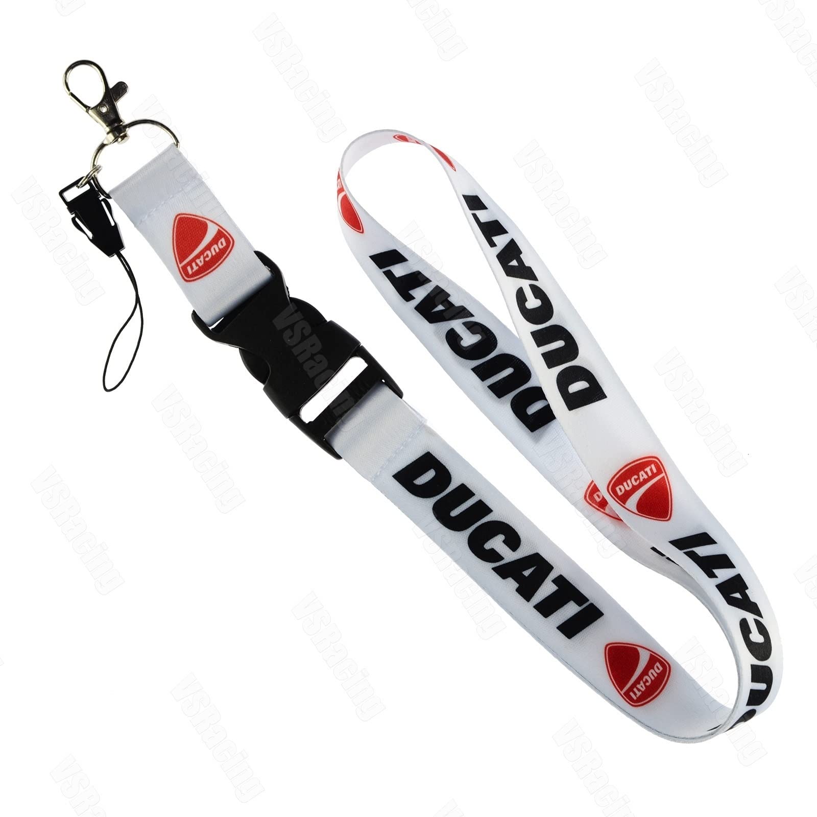 for DU-CA-TI Motorräder Lanyard Handy Umrüstung Rennwagen Schlüsselanhänger ID-Halter Handy-Umhängeband Schnellverschluss (Color : White) von BERFFX