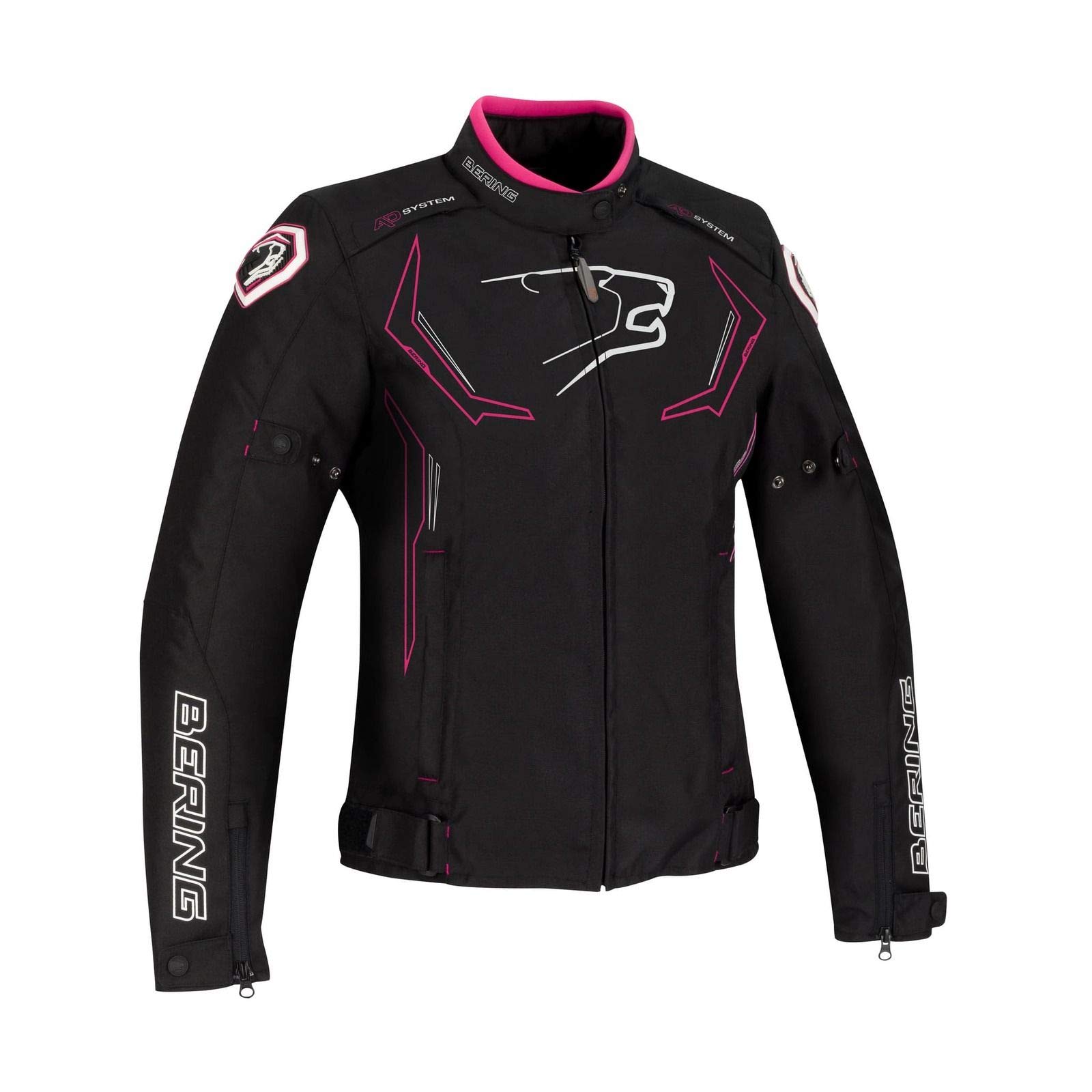 Bering Lady Guardian Motorradjacke, Schwarz/Weiß/Fuchsia von BERING