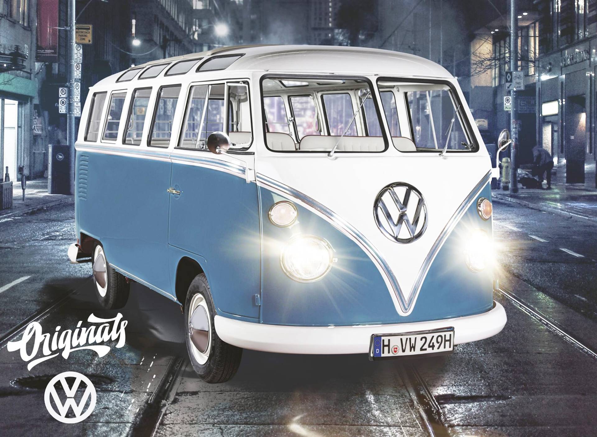 VW Volkswagen Fußmatte Bulli Originals Blau 50 cm x 70 cm Schmutzfangmatte mit Rutschfester PVC Unterlage Fußabtreter Sauberlaufmatte Fußabstreifer Außen und Innen pflegeleicht Bus Campervan von BERONAGE