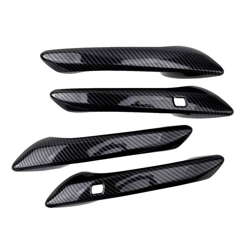 BERTGDA 4 teile/satz Auto Türgriff Panel Abdeckung Trim, Fit for Hyundai, Sonata DN8 2020 Carbon Faser Textur Dekorative Zierleiste für Autotürgriffe von BERTGDA