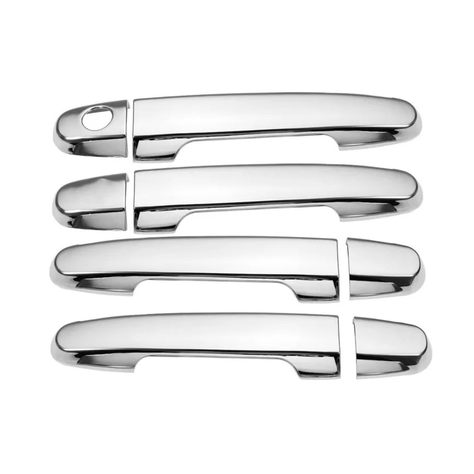 BERTGDA Aufkleber for Autotürgriffabdeckung, passend for Pontiac, Vibe 2002–2010, passend for Toyota, Voltz, glänzendes schwarzes Chrom-Styling-Zubehör Dekorative Zierleiste für Autotürgriffe(Chrome 1 von BERTGDA