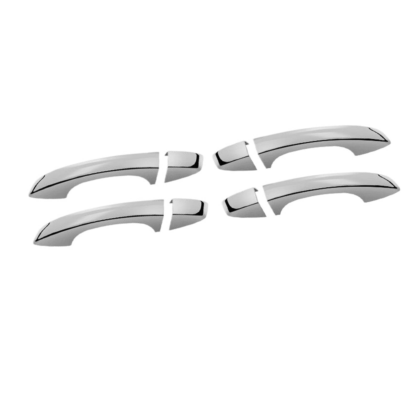 BERTGDA Aufkleber for Autotürgriffabdeckung, passend for Volkswagen, passend for Golf, 6 MK6 Skoda SUPERB 2009–2013, schwarzes Chrom-Styling-Zubehör Dekorative Zierleiste für Autotürgriffe(Silver 0 bu von BERTGDA