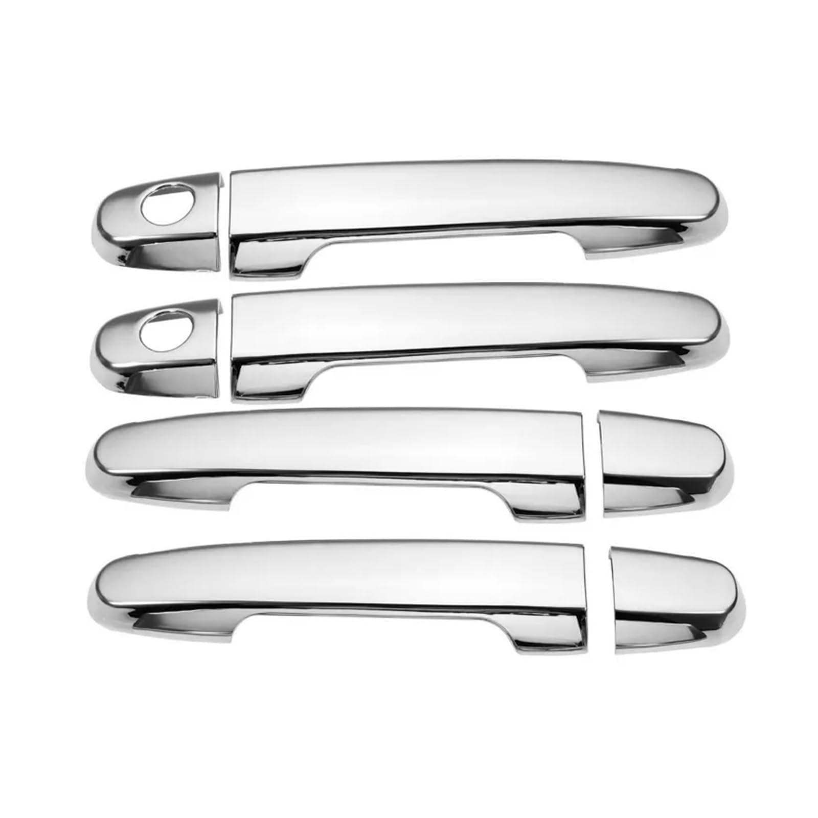 BERTGDA Autotürgriffabdeckungs-Zieraufkleber, passend for Toyota, Mark II X110 2001–2007, glänzendes schwarzes Chrom-Styling-Zubehör Dekorative Zierleiste für Autotürgriffe(Chrome 2 keyholes) von BERTGDA