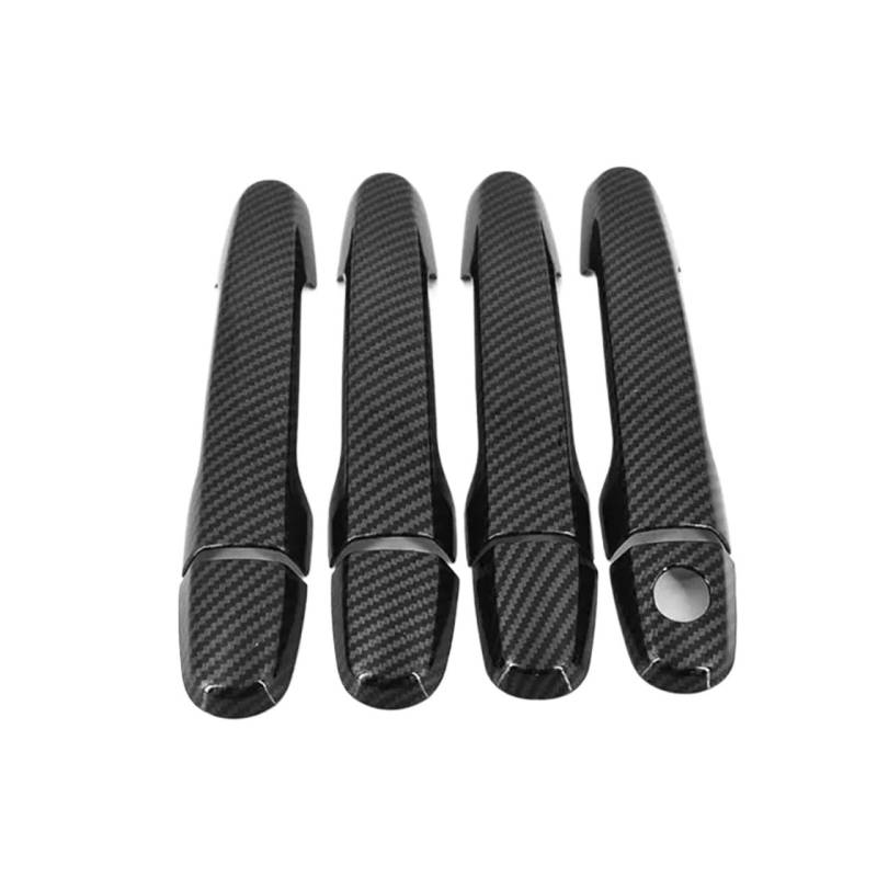 BERTGDA Autotürgriffabdeckungs-Zieraufkleber, passend for Toyota, WiLL VS 2001–2004, Kohlefaser-Auto-Styling-Zubehör-Overlay Dekorative Zierleiste für Autotürgriffe(Carbon Fiber 1 hole) von BERTGDA