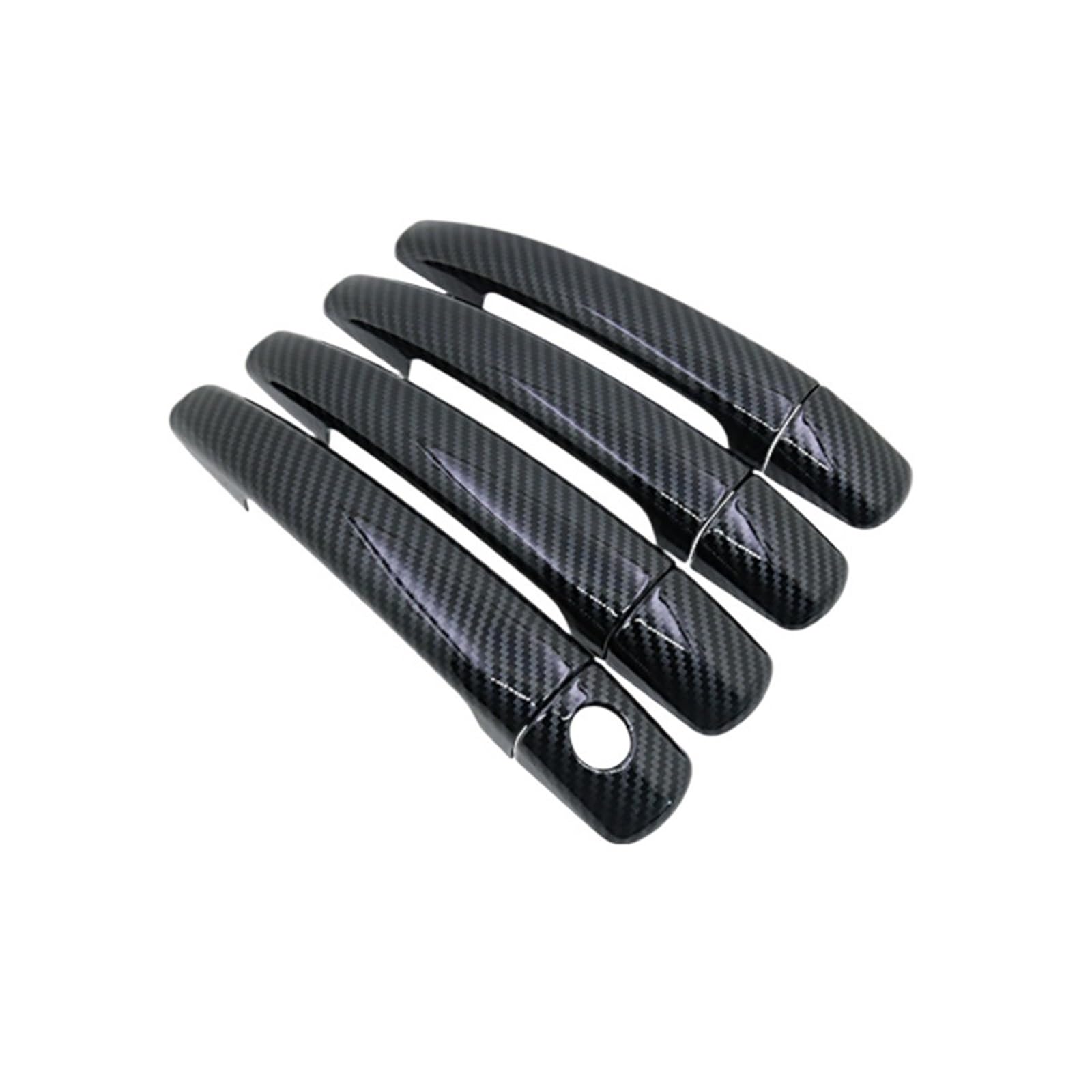 BERTGDA TÜRGRIFFABDECKUNG, passend for Peugeot 208 2012–2018, CHROM-CARBON-FASER-AUTO-STYLING-ZUBEHÖR Dekorative Zierleiste für Autotürgriffe(Black for 4 door) von BERTGDA