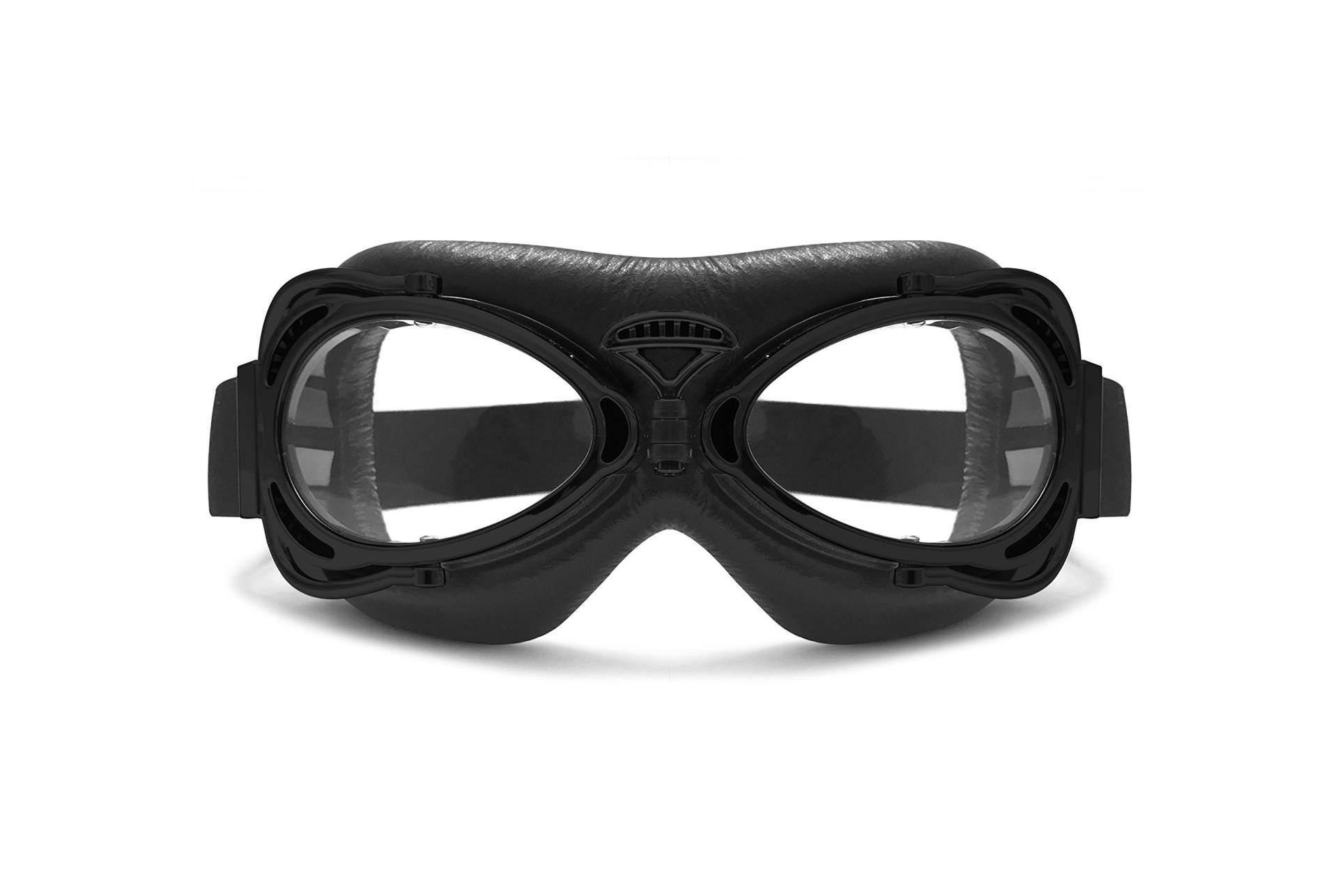 BERTONI Motorradbrille Fliegerbrille Compact Design Größe für Schmale Normale und Große Gesichter - Motorradbrille für Motorradhelm (Matt Schwarz) von BERTONI