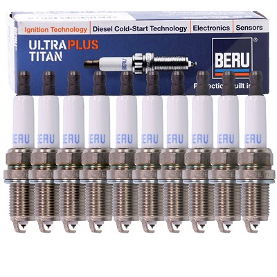 Beru 10x Zündkerze ULTRA TITAN UPT11P [Hersteller-Nr. UPT11P] für Audi von BERU