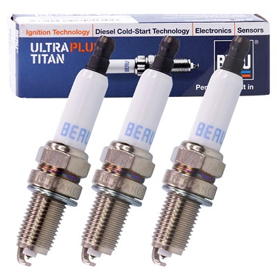 Beru 3x Zündkerze ULTRA TITAN UPT10P [Hersteller-Nr. UPT10P] für BMW, Nissan, Opel, Suzuki, Wiesmann von BERU