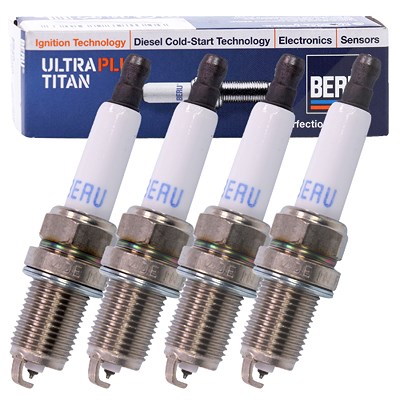 Beru 4x Zündkerze ULTRA TITAN UPT11P [Hersteller-Nr. UPT11P] für Audi, Porsche, Renault, Seat, Skoda, VW von BERU